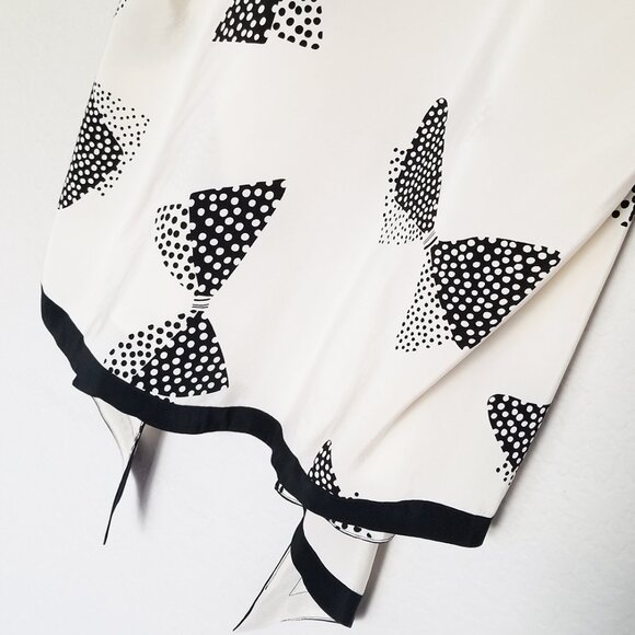 Vintage Soo Yung Lee 100% Silk Sleeveless Tie Front Kimono Vest Cardi Dot Bow 10 - Picture 9 of 13